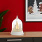 9" White Plastic Christmas Snowman Tabletop Sculpture with LED