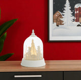 9" White Plastic Christmas Snowman Tabletop Sculpture with LED