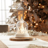 9" White Plastic Christmas Santa Tabletop Sculpture with LED