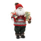 13" Red White And Black Fabric Christmas Santa Figurine