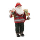 19" Red White And Black Fabric Christmas Santa Figurine