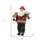 19" Red White And Black Fabric Christmas Santa Figurine