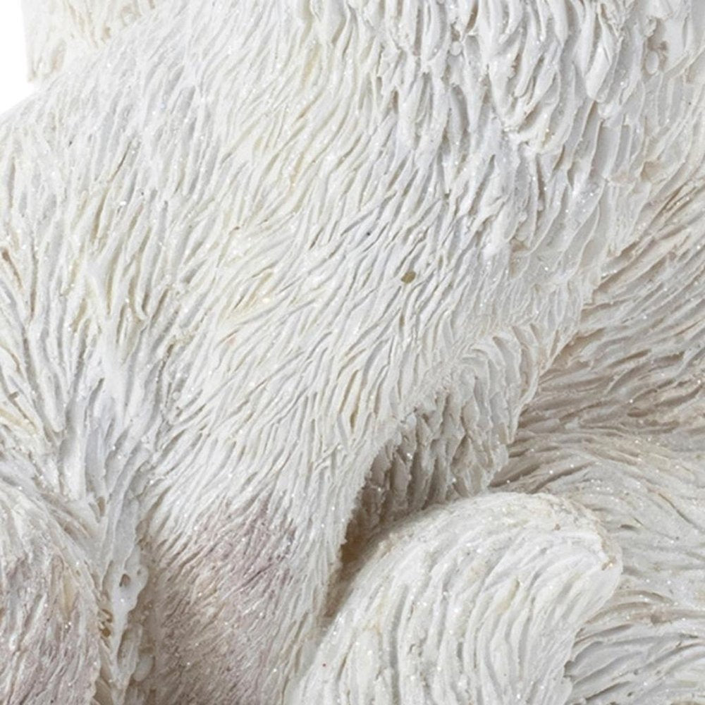 Set of Two White Polyresin Fox Figurine