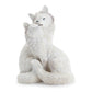 Set of Two White Polyresin Fox Figurine