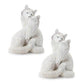 Set of Two White Polyresin Fox Figurine