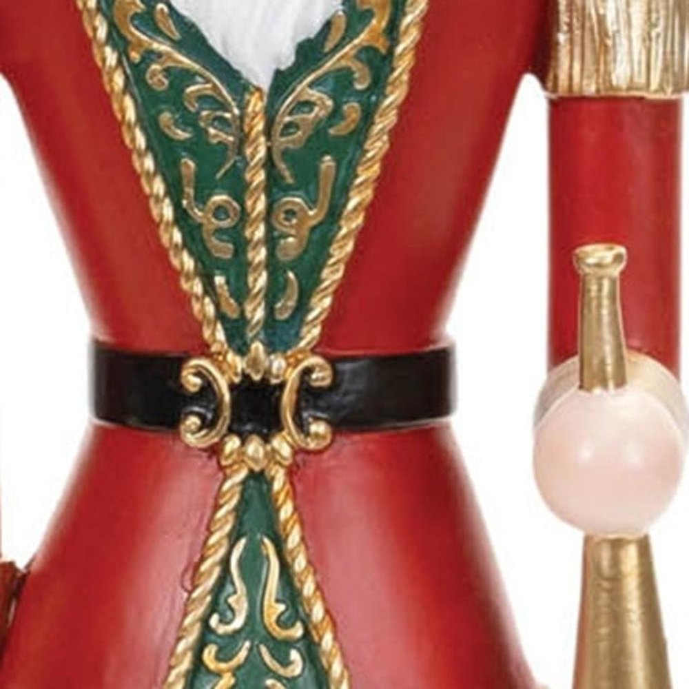 Set of Two Red Green And Black Polyresin Tabletop Sculpture