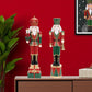 Set of Two Red Green And Black Polyresin Tabletop Sculpture