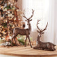 Set of Two Brown Polyresin Deer Figurine