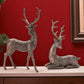 Set of Two Brown Polyresin Deer Figurine