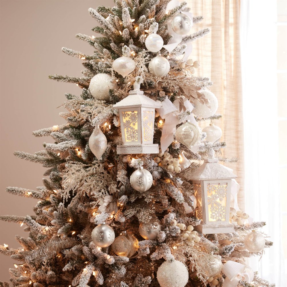 14" White Wood Tabletop Sculpture with LED