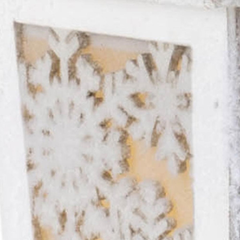 14" White Wood Tabletop Sculpture with LED