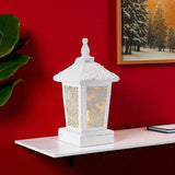 14" White Wood Tabletop Sculpture with LED