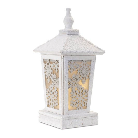 17" White Wood Tabletop Sculpture with LED