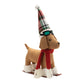 Set of Two Red White And Green Fabric Dog Figurine