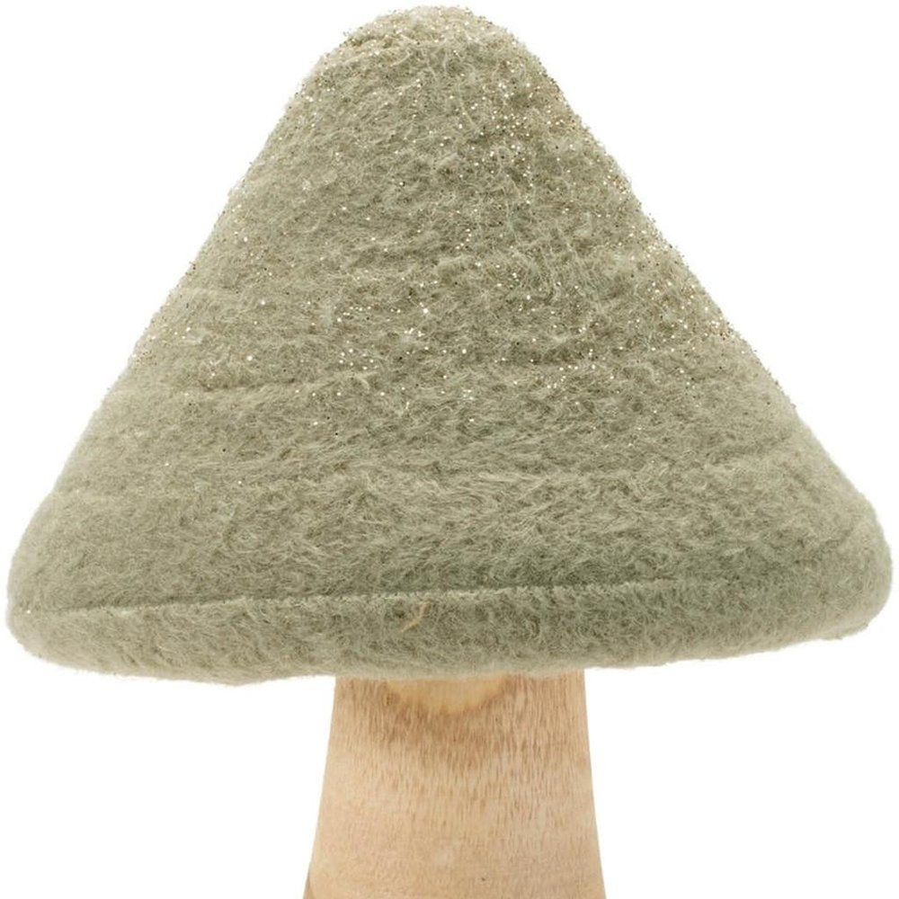 Set of Two Green And Gold Mushroom Tabletop Sculpture