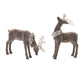 Set of Two Gray Resin Deer Christmas Figurine