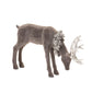 Set of Two Gray Resin Deer Christmas Figurine