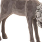 Set of Two Gray Resin Deer Christmas Figurine