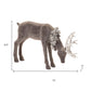 Set of Two Gray Resin Deer Christmas Figurine