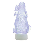 10" Clear Plastic Christmas Santa Tabletop Sculpture with LED