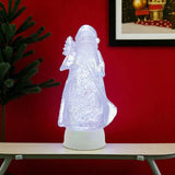 10" Clear Plastic Christmas Santa Tabletop Sculpture with LED