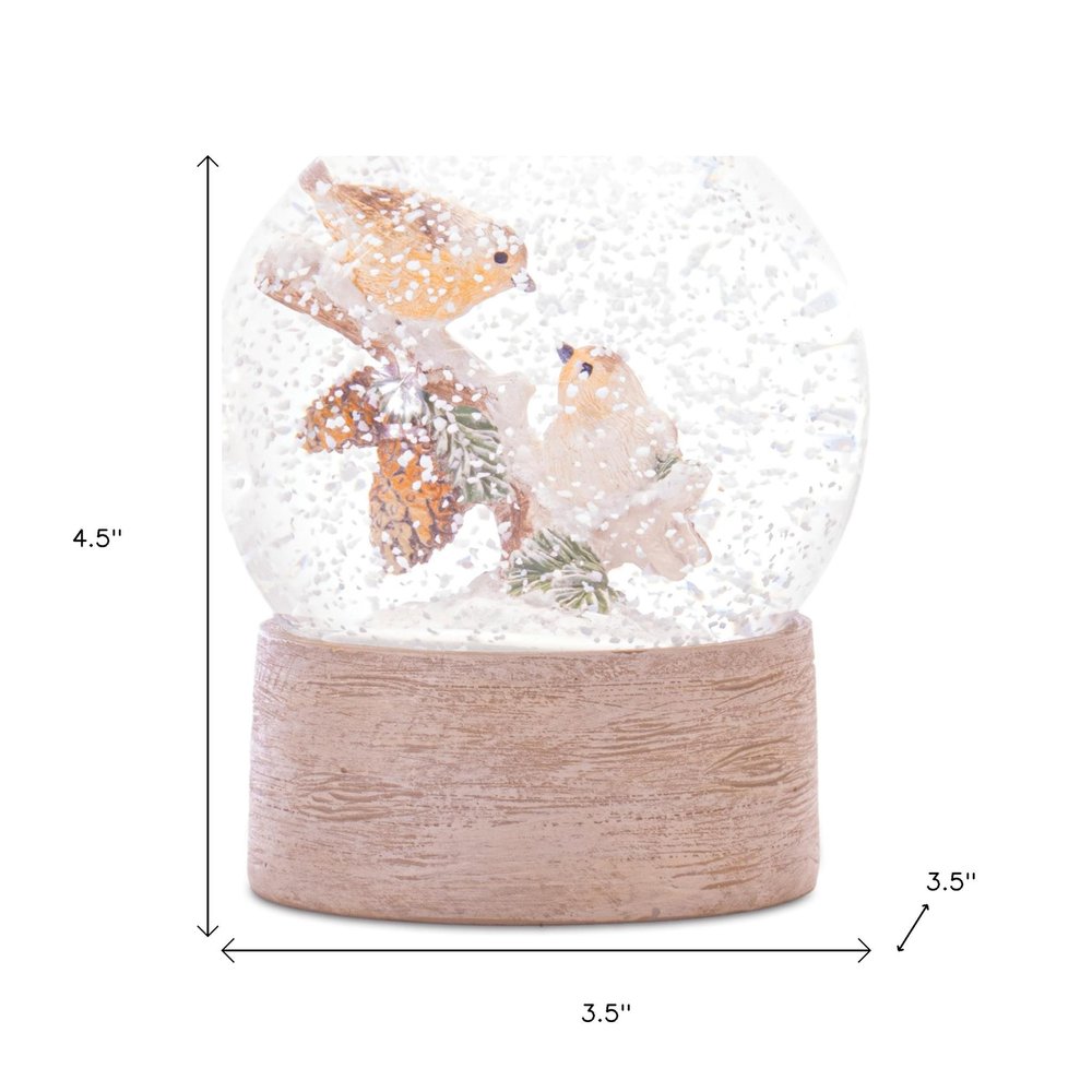 5" Beige Resin Bird Tabletop Sculpture