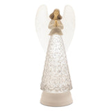 13" White Plastic Angel Tabletop Sculpture with LED