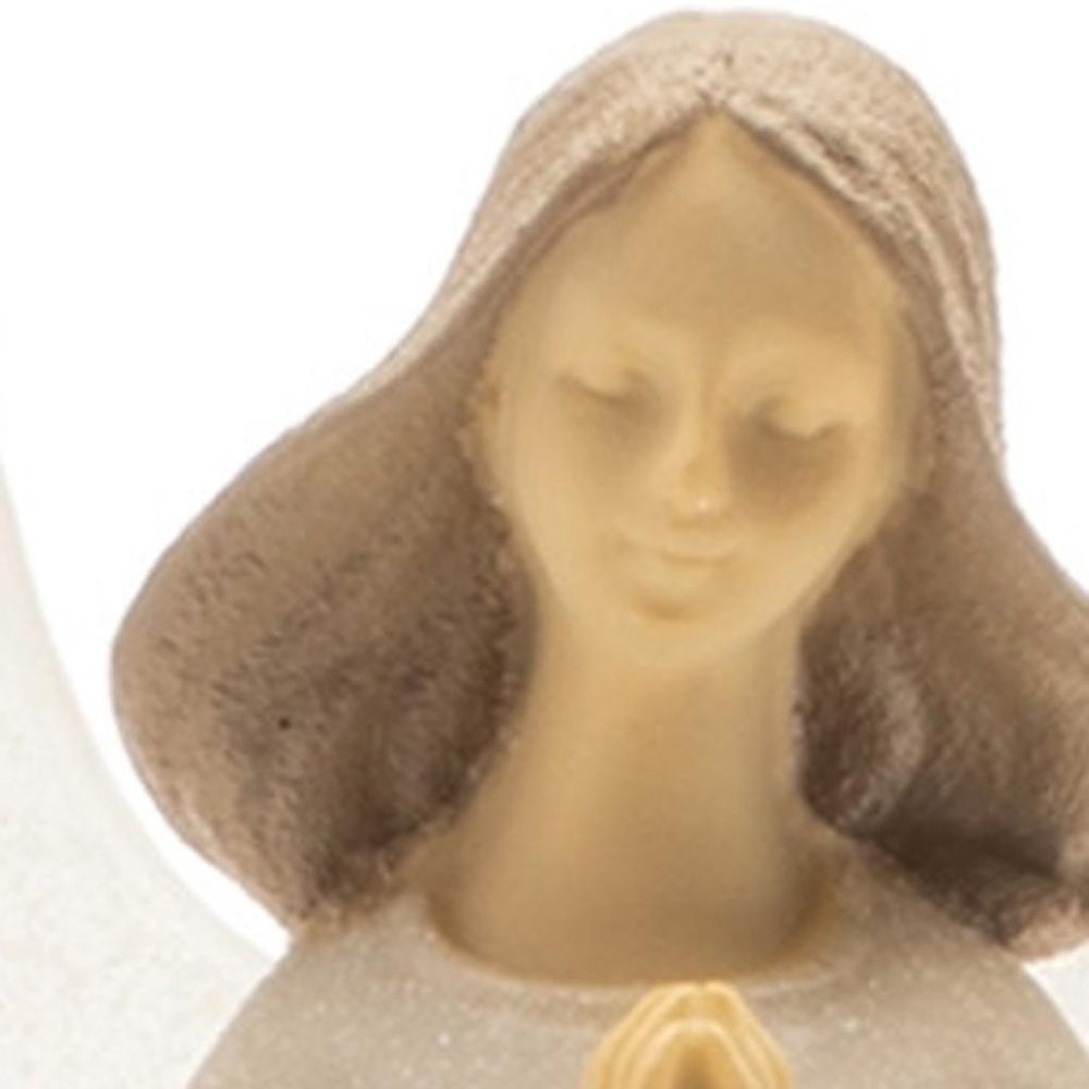 13" White Plastic Angel Tabletop Sculpture with LED