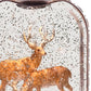 11" Brown And White Plastic Deer Tabletop Sculpture with LED