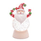Set of Two White Green And Red Plastic Christmas Santa Tabletop Sculpture with LED