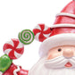 Set of Two White Green And Red Plastic Christmas Santa Tabletop Sculpture with LED