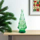 12" Green Plastic Trees Christmas Christmas Tree Tabletop Sculpture with LED