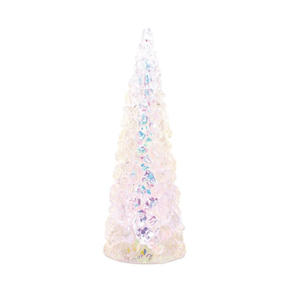 14" White Blue And Pink Plastic Trees Tabletop Sculpture with LED