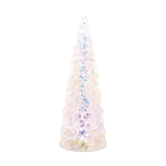 14" White Blue And Pink Plastic Trees Tabletop Sculpture with LED