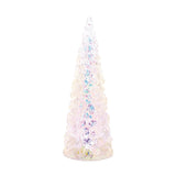 14" White Blue And Pink Plastic Trees Tabletop Sculpture with LED