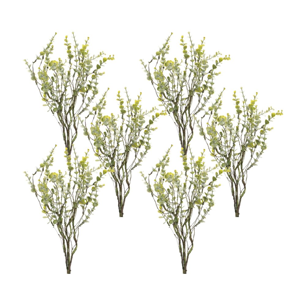 14" White Blue And Pink Plastic Trees Tabletop Sculpture with LED
