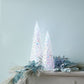 14" White Blue And Pink Plastic Trees Tabletop Sculpture with LED