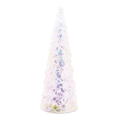 18" White Blue And Pink Plastic Trees Tabletop Sculpture with LED
