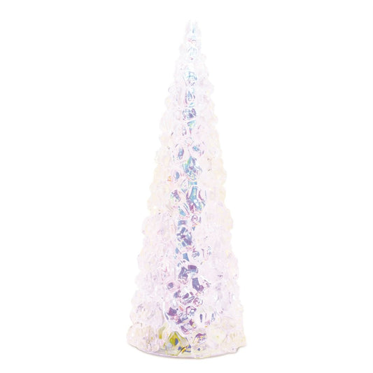 18" White Blue And Pink Plastic Trees Tabletop Sculpture with LED