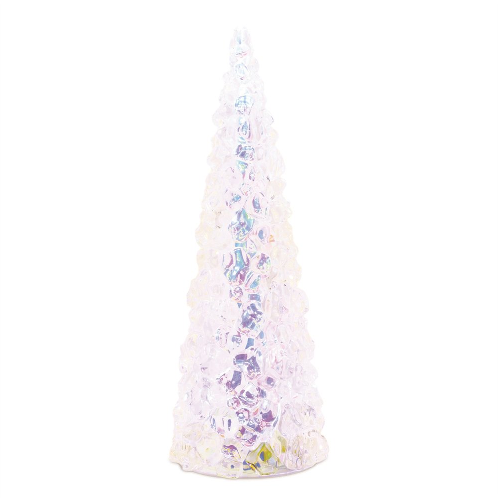 18" White Blue And Pink Plastic Trees Tabletop Sculpture with LED