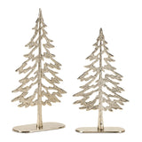 Set of Two Gold Aluminum Tabletop Sculpture