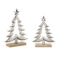 Set of Two Gray And Beige Aluminum Trees Christmas Christmas Tree Tabletop Sculpture