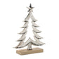 Set of Two Gray And Beige Aluminum Trees Christmas Christmas Tree Tabletop Sculpture
