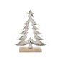 Set of Two Gray And Beige Aluminum Trees Christmas Christmas Tree Tabletop Sculpture