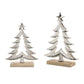 Set of Two Gray And Beige Aluminum Trees Christmas Christmas Tree Tabletop Sculpture