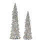 Set of Two Silver And Gold Polyresin Trees Tabletop Sculpture