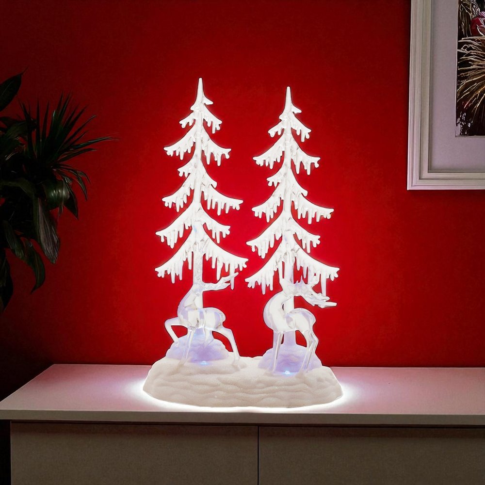 15" Clear Plastic Trees Tabletop Sculpture