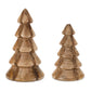 Set of Two Brown Wood Trees Tabletop Sculpture