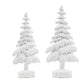 Set of Two White Polyresin Trees Tabletop Sculpture
