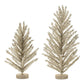 Set of Two Silver Plastic Trees Tabletop Sculpture